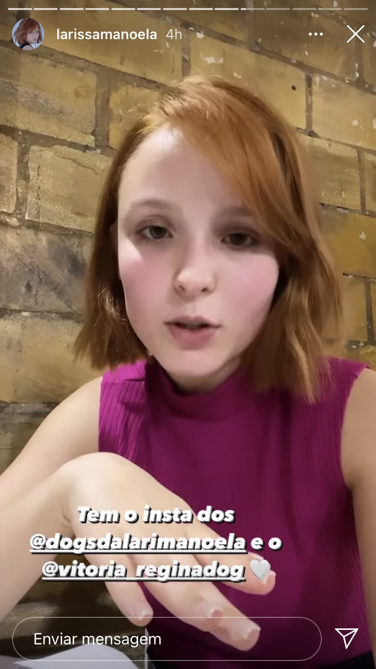 Larissa Manoela fala sobre a Vitória Regina (@larissamanoela no Instagram)